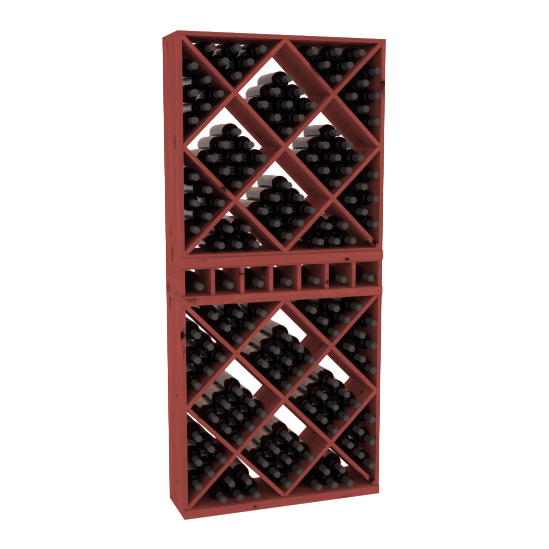InstaCellar - Magnum Cubby/Cube Combo in Knotty Alder Cherry stained without WineSafe™ Satin Sealant