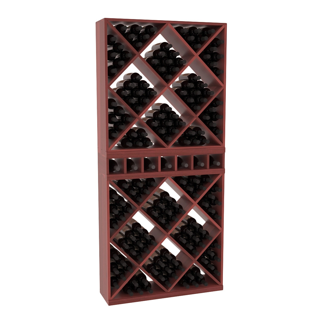 InstaCellar - Magnum Cubby/Cube Combo in Premium Redwood Cherry stained with WineSafe™ Satin Sealant