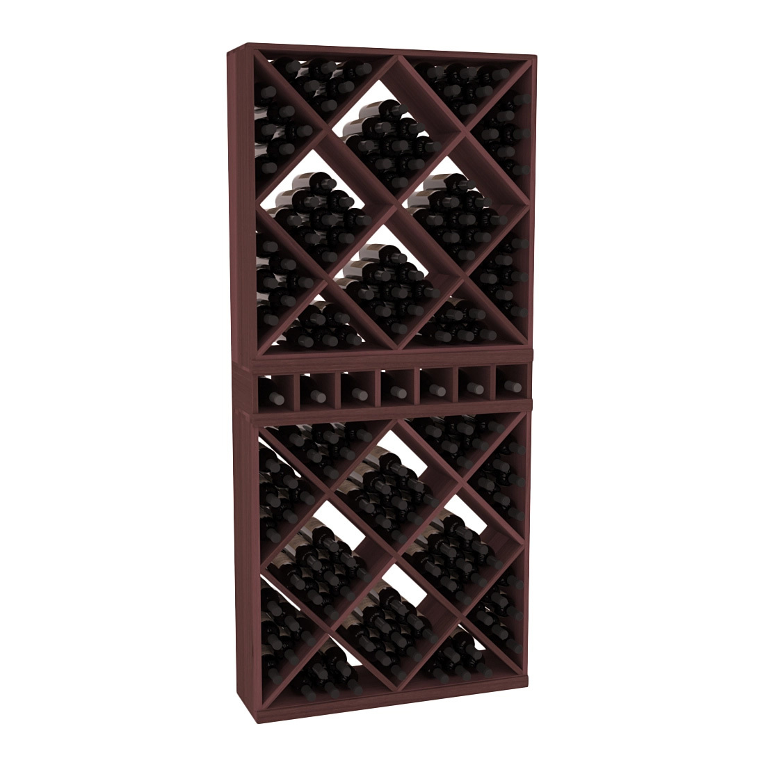 InstaCellar - Magnum Cubby/Cube Combo in Premium Redwood Walnut stained without WineSafe™ Satin Sealant