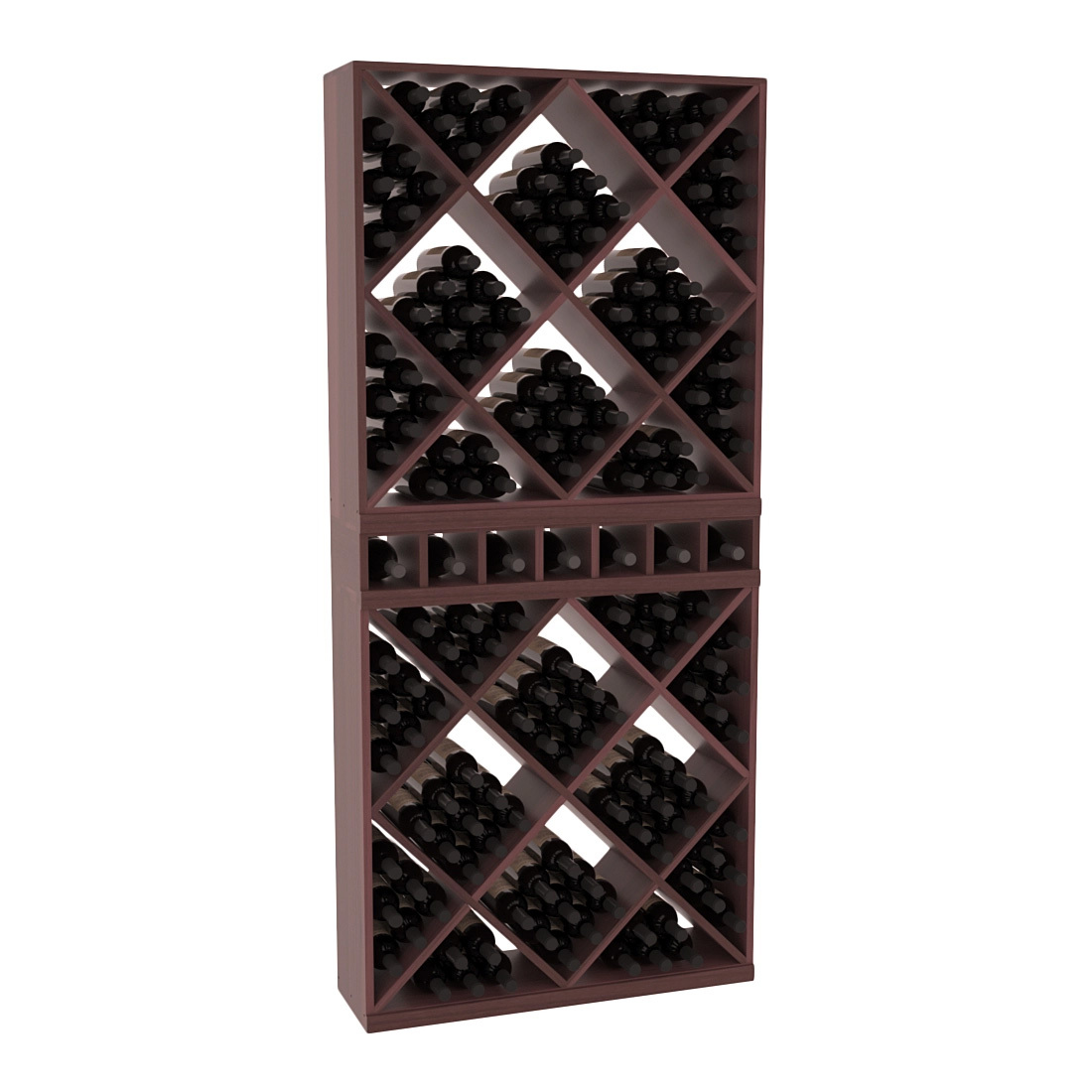 InstaCellar - Magnum Cubby/Cube Combo in Premium Redwood Walnut stained with WineSafe™ Satin Sealant