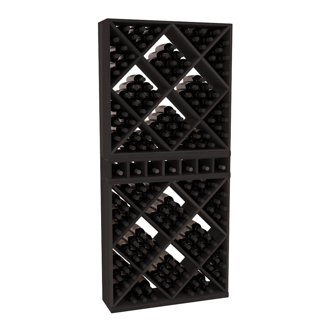 InstaCellar - Magnum Cubby/Cube Combo in Premium Redwood Black stained without WineSafe™ Satin Sealant