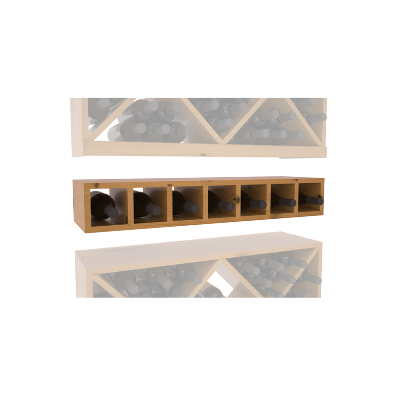 InstaCellar - 7 Bottle Magnum Cubby in Knotty Alder Oak stained with WineSafe™ Satin Sealant