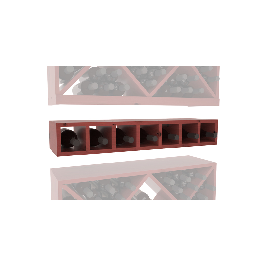 InstaCellar - 7 Bottle Magnum Cubby in Knotty Alder Cherry stained with WineSafe™ Satin Sealant