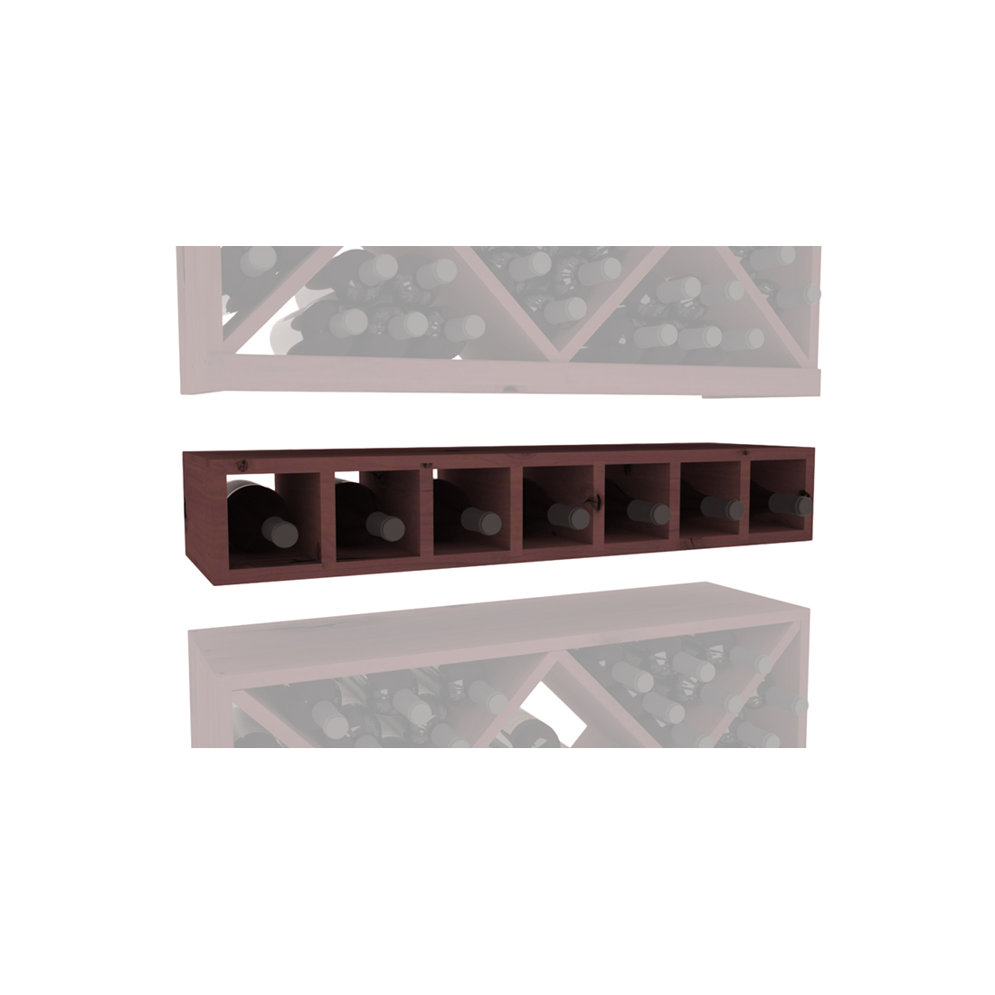 InstaCellar - 7 Bottle Magnum Cubby in Knotty Alder Walnut stained without WineSafe™ Satin Sealant