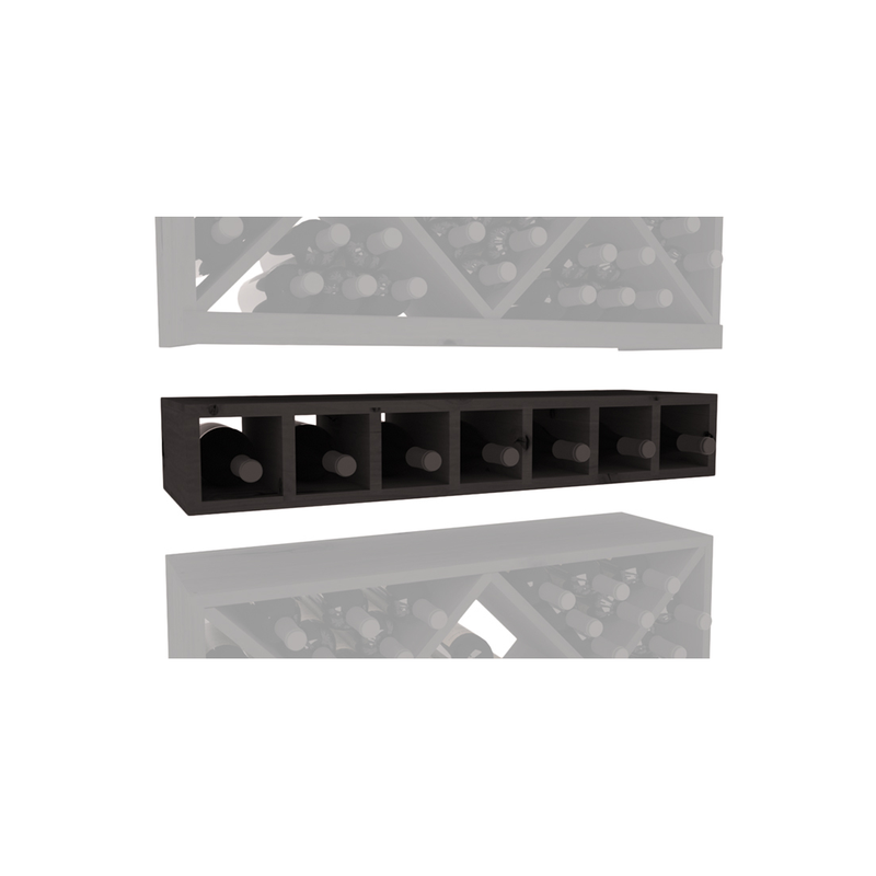 InstaCellar - 7 Bottle Magnum Cubby in Knotty Alder Black stained without WineSafe™ Satin Sealant