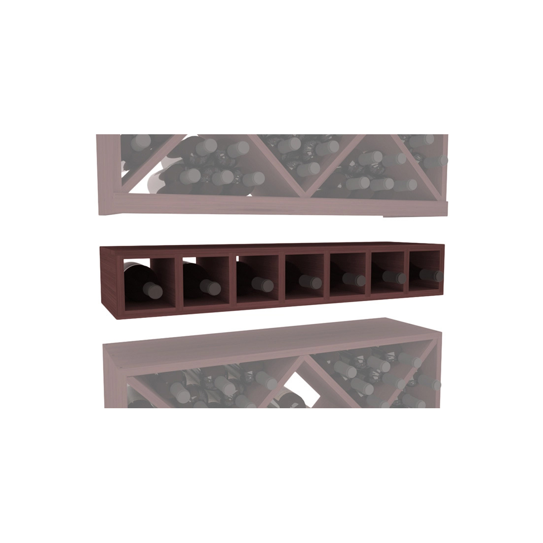 InstaCellar - 7 Bottle Magnum Cubby in Grand Mahogany Walnut stained without WineSafe™ Satin Sealant