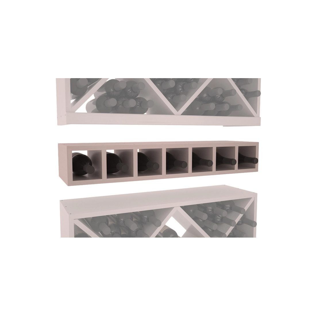 InstaCellar - 7 Bottle Magnum Cubby in Grand Mahogany Greywash stained with WineSafe™ Satin Sealant