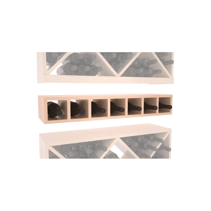 InstaCellar - 7 Bottle Magnum Cubby in Ponderosa Pine Unstained with WineSafe™ Satin Sealant