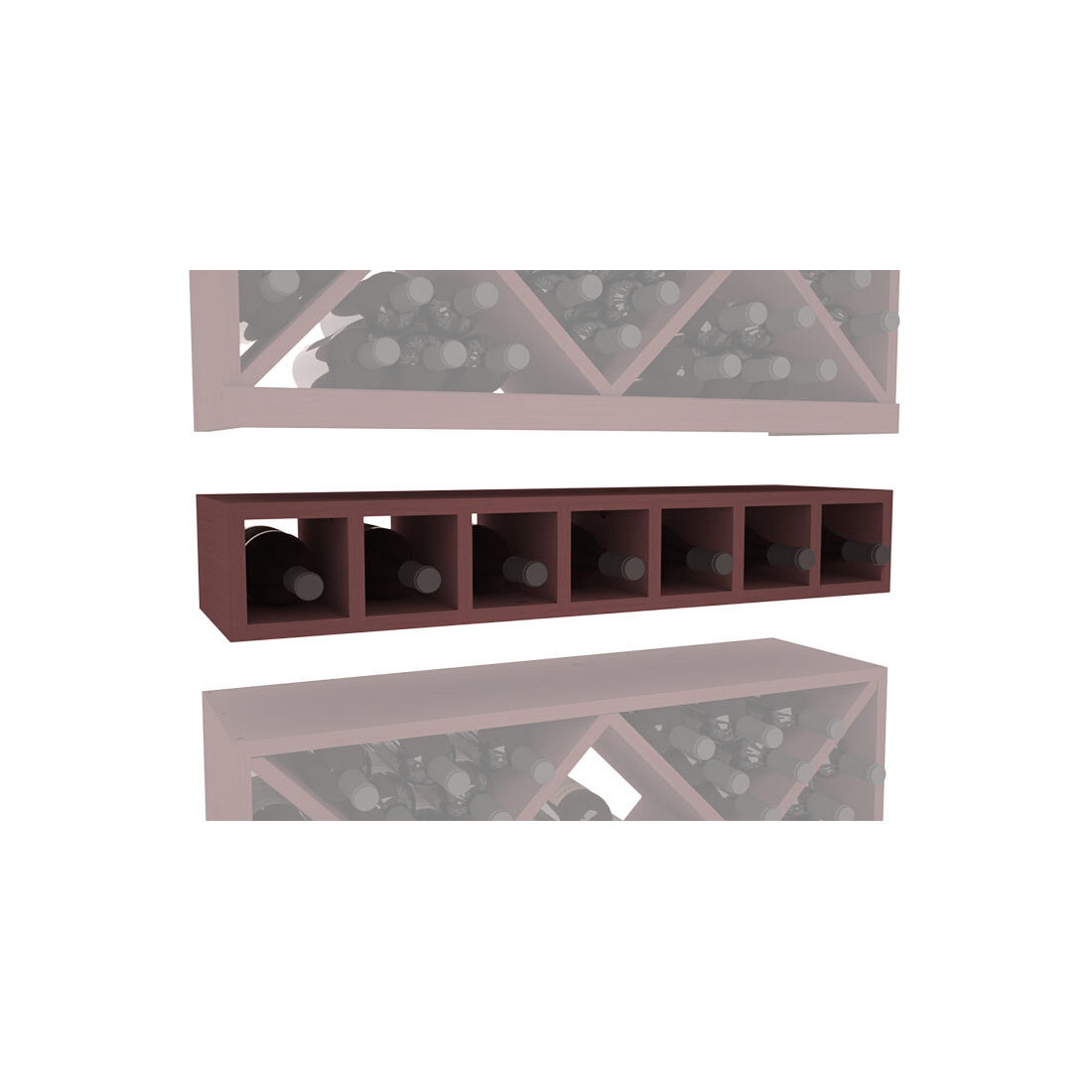 InstaCellar - 7 Bottle Magnum Cubby in Ponderosa Pine Walnut stained without WineSafe™ Satin Sealant
