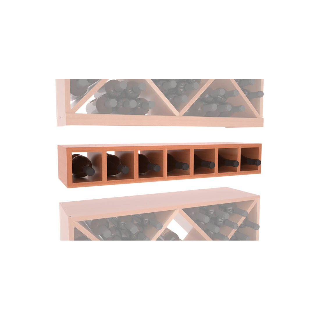 InstaCellar - 7 Bottle Magnum Cubby in Premium Redwood Unstained with WineSafe™ Satin Sealant