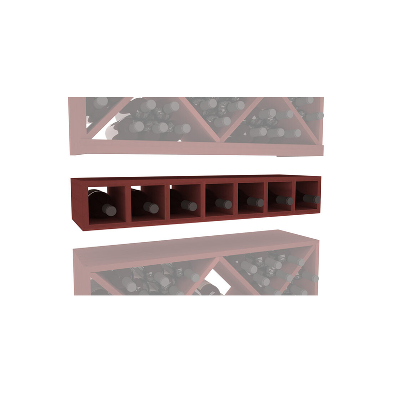 InstaCellar - 7 Bottle Magnum Cubby in Premium Redwood Cherry stained without WineSafe™ Satin Sealant