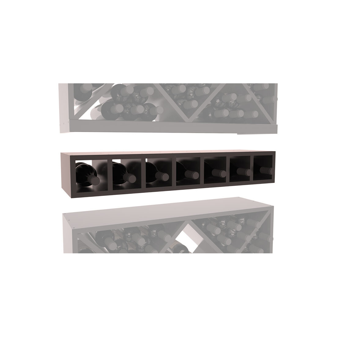 InstaCellar - 7 Bottle Magnum Cubby in Premium Redwood Black stained with WineSafe™ Satin Sealant