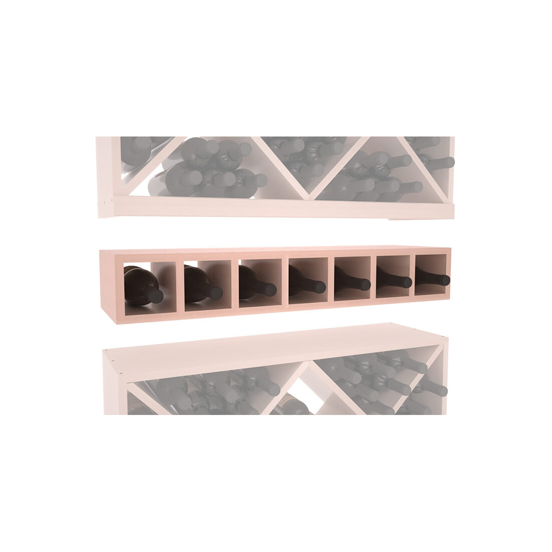InstaCellar - 7 Bottle Magnum Cubby in Premium Redwood Greywash stained with WineSafe™ Satin Sealant