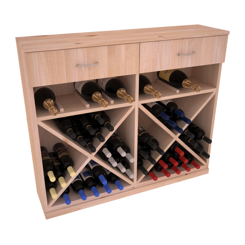 InstaCellar - 10 Column Base Cabinet in Knotty Alder Unstained without WineSafe™ Satin Sealant