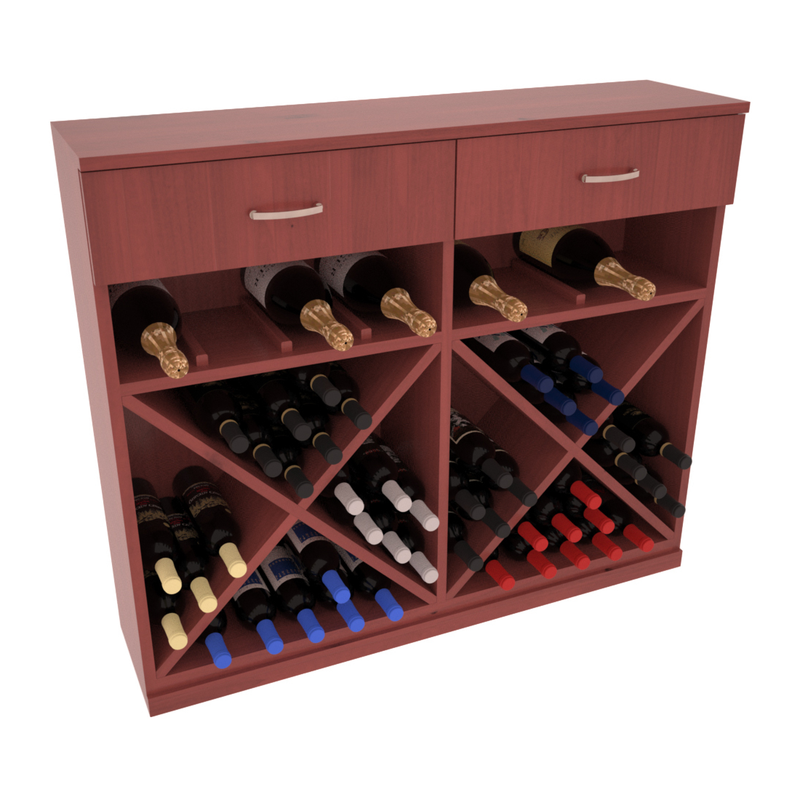 InstaCellar - 10 Column Base Cabinet in Knotty Alder Cherry stained with WineSafe™ Satin Sealant
