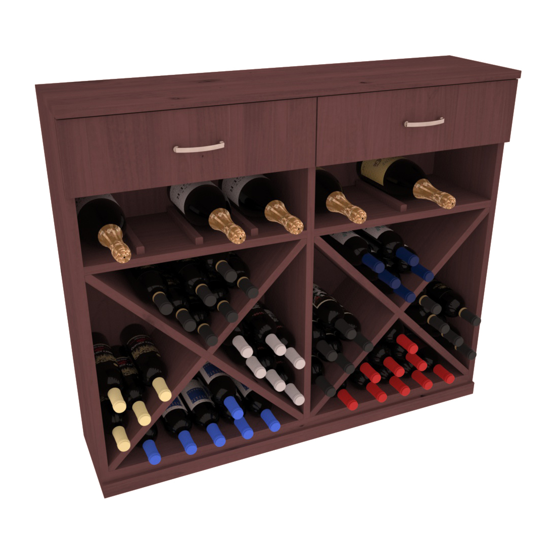 InstaCellar - 10 Column Base Cabinet in Knotty Alder Walnut stained without WineSafe™ Satin Sealant