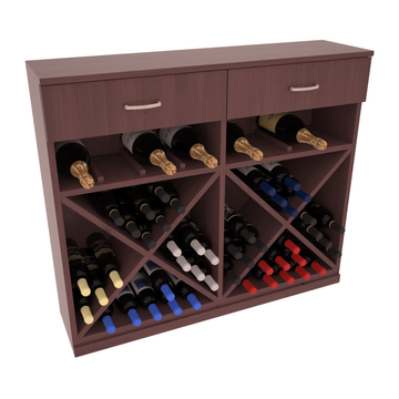 InstaCellar - 10 Column Base Cabinet in Knotty Alder Walnut stained with WineSafe™ Satin Sealant