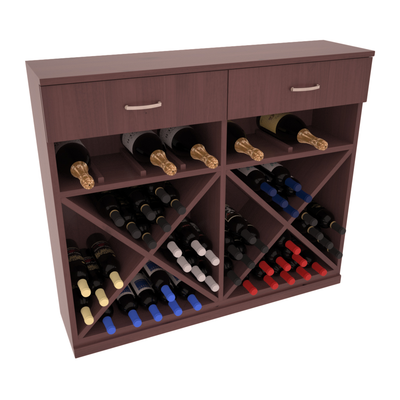 InstaCellar - 10 Column Base Cabinet in Knotty Alder Walnut stained with WineSafe™ Satin Sealant