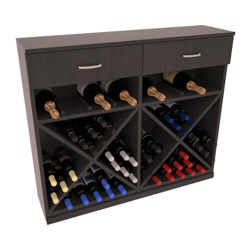 InstaCellar - 10 Column Base Cabinet in Knotty Alder Black stained with WineSafe™ Satin Sealant