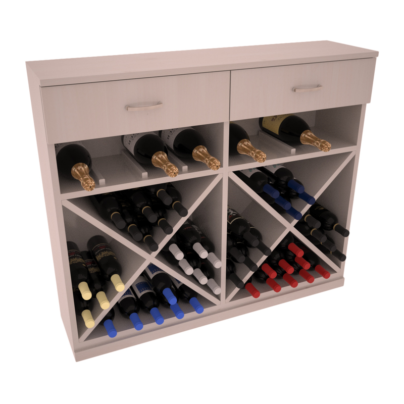 InstaCellar - 10 Column Base Cabinet in Knotty Alder Greywash stained with WineSafe™ Satin Sealant