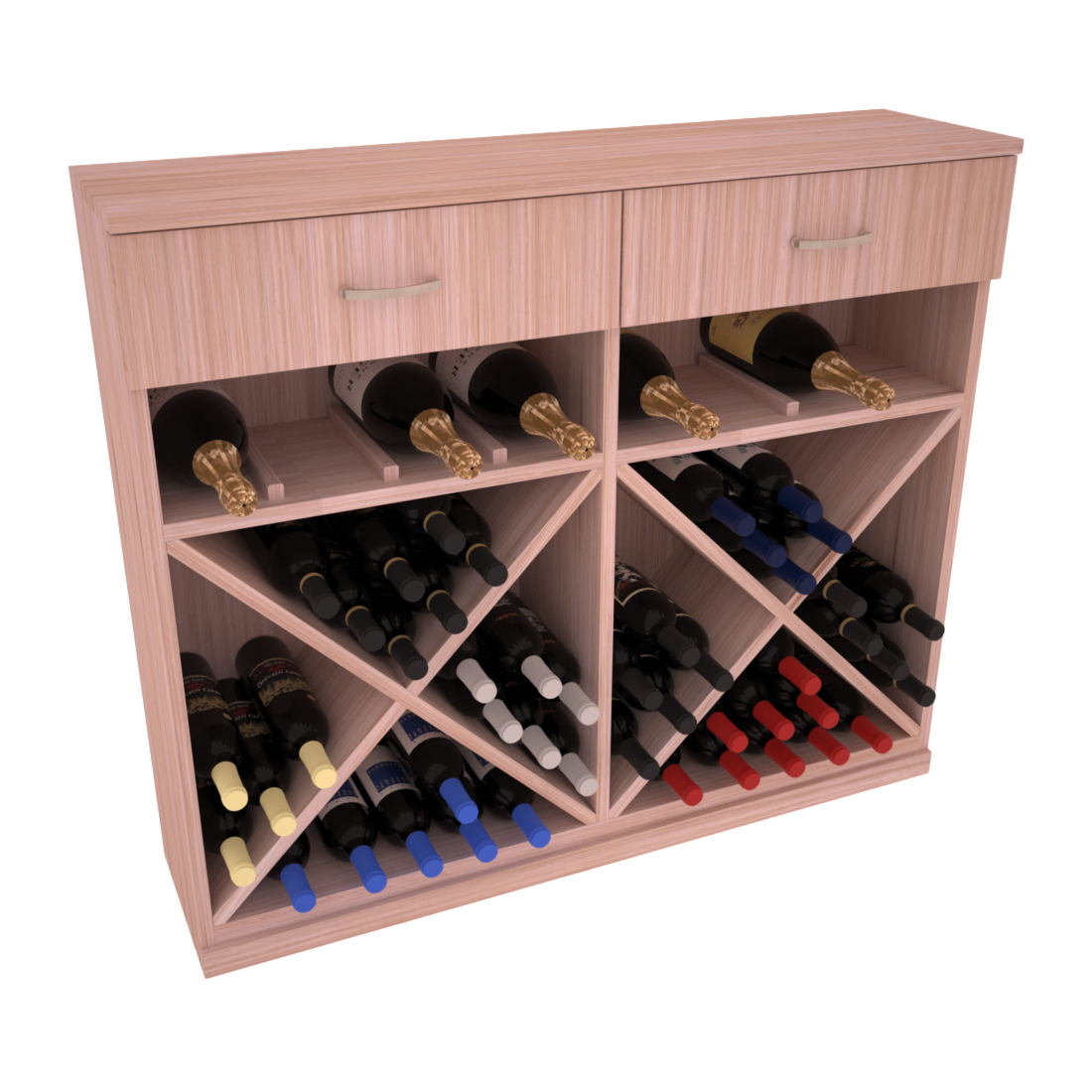 InstaCellar - 10 Column Base Cabinet in Grand Mahogany Unstained without WineSafe™ Satin Sealant