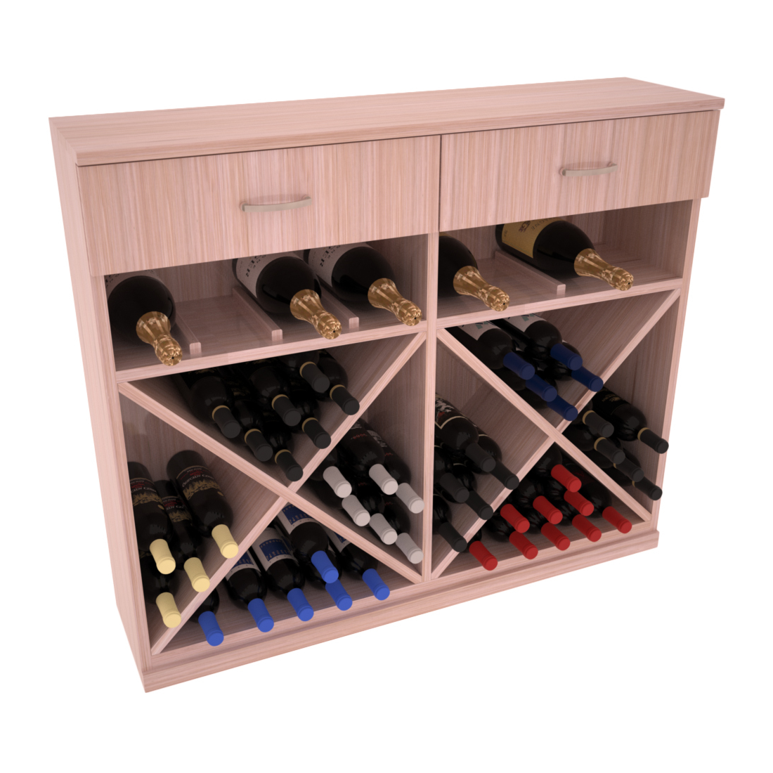 InstaCellar - 10 Column Base Cabinet in Grand Mahogany Unstained with WineSafe™ Satin Sealant