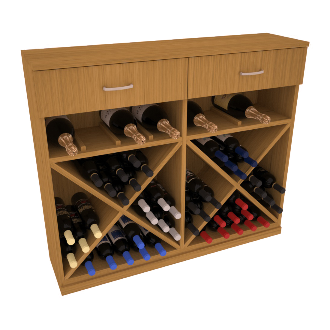 InstaCellar - 10 Column Base Cabinet in Grand Mahogany Oak stained without WineSafe™ Satin Sealant