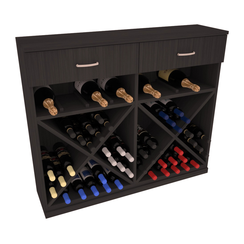 InstaCellar - 10 Column Base Cabinet in Grand Mahogany Black stained without WineSafe™ Satin Sealant