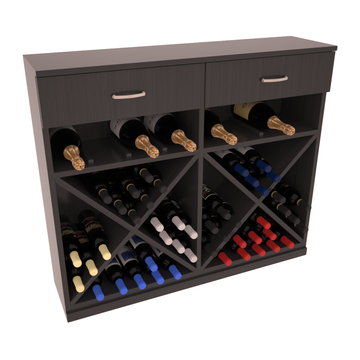 InstaCellar - 10 Column Base Cabinet in Grand Mahogany Black stained with WineSafe™ Satin Sealant