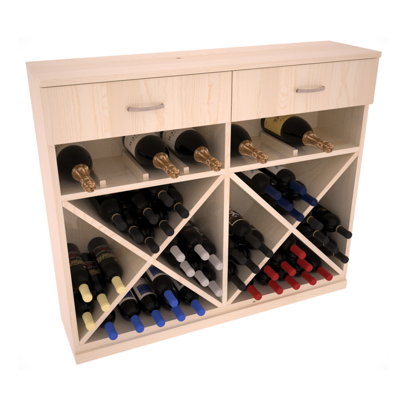 InstaCellar - 10 Column Base Cabinet in Ponderosa Pine Unstained with WineSafe™ Satin Sealant