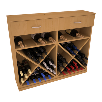 InstaCellar - 10 Column Base Cabinet in Ponderosa Pine Oak stained without WineSafe™ Satin Sealant