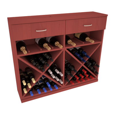 InstaCellar - 10 Column Base Cabinet in Ponderosa Pine Cherry stained without WineSafe™ Satin Sealant