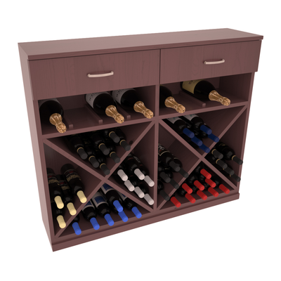 InstaCellar - 10 Column Base Cabinet in Ponderosa Pine Walnut stained with WineSafe™ Satin Sealant