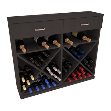InstaCellar - 10 Column Base Cabinet in Ponderosa Pine Black stained without WineSafe™ Satin Sealant