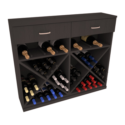 InstaCellar - 10 Column Base Cabinet in Ponderosa Pine Black stained without WineSafe™ Satin Sealant
