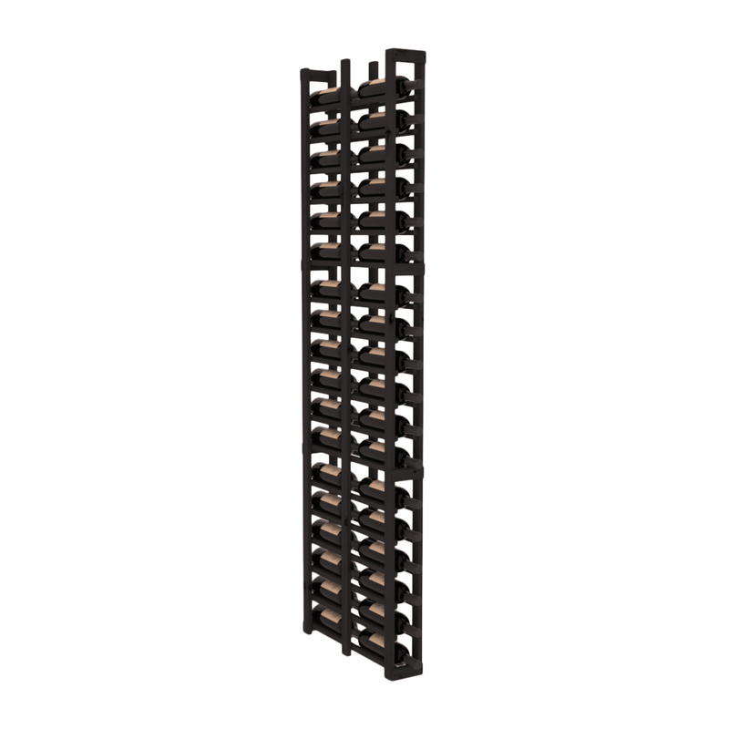 InstaCellar - 1 Column Double Deep Rack in Knotty Alder Black stained without WineSafe™ Satin Sealant