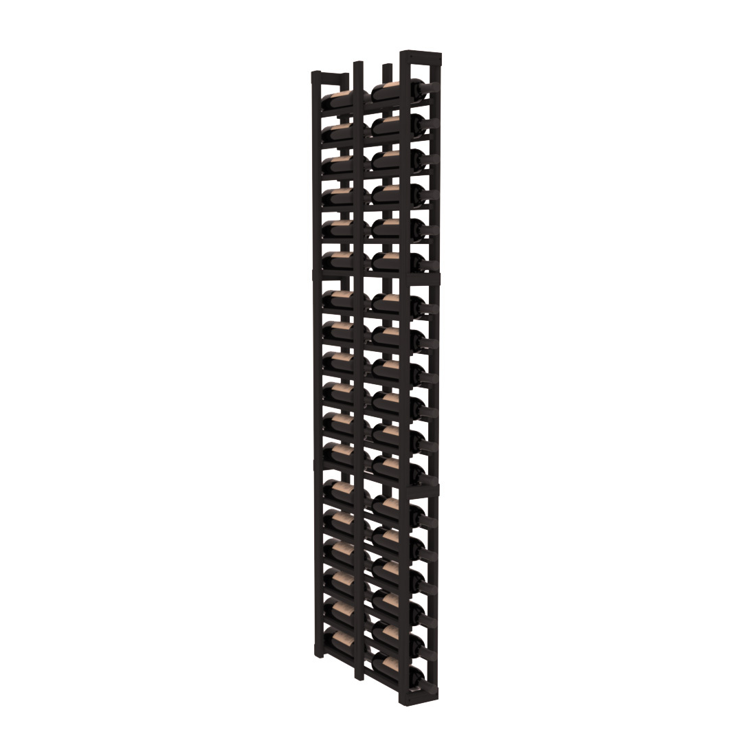 InstaCellar - 1 Column Double Deep Rack in Grand Mahogany Black stained without WineSafe™ Satin Sealant