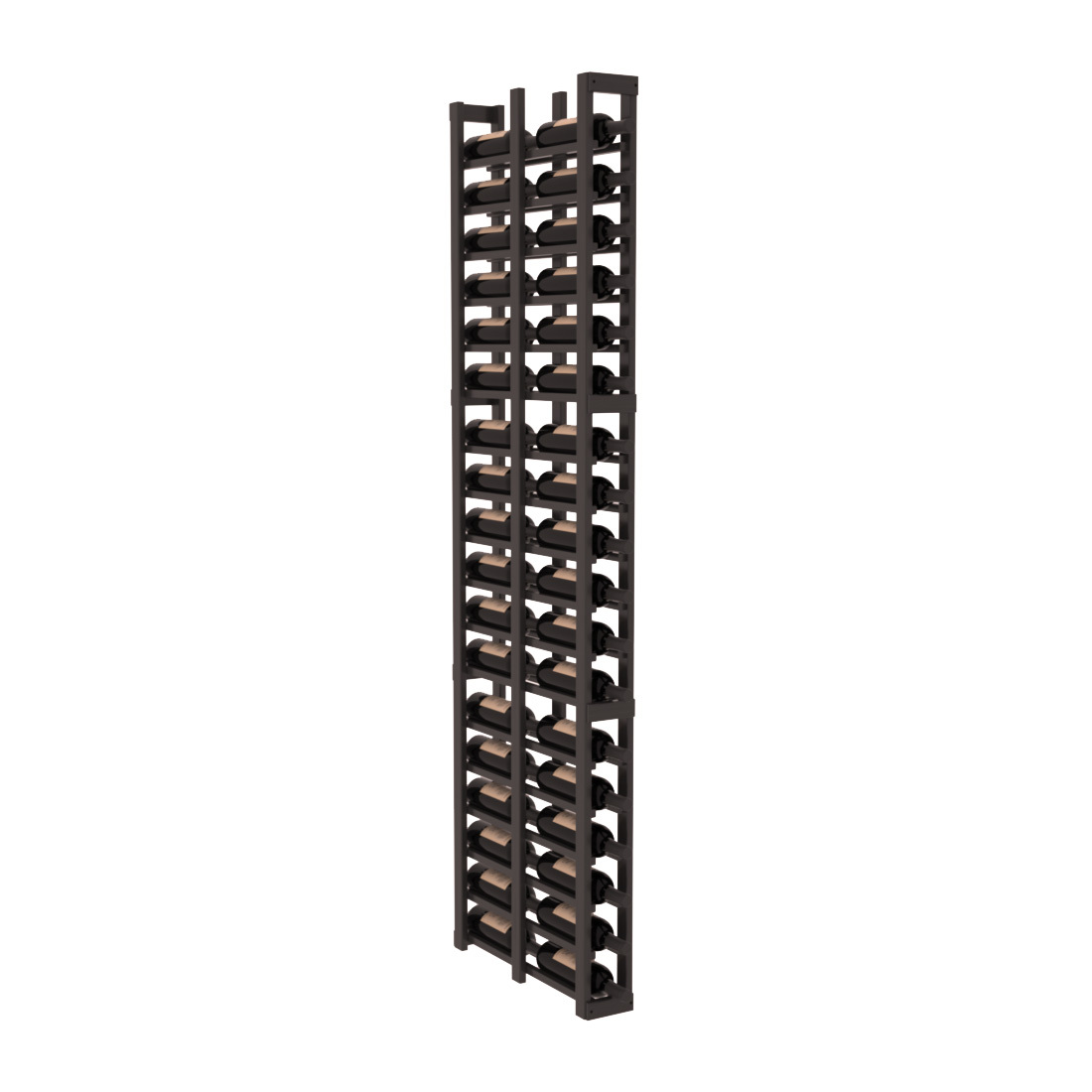 InstaCellar - 1 Column Double Deep Rack in Grand Mahogany Black stained with WineSafe™ Satin Sealant