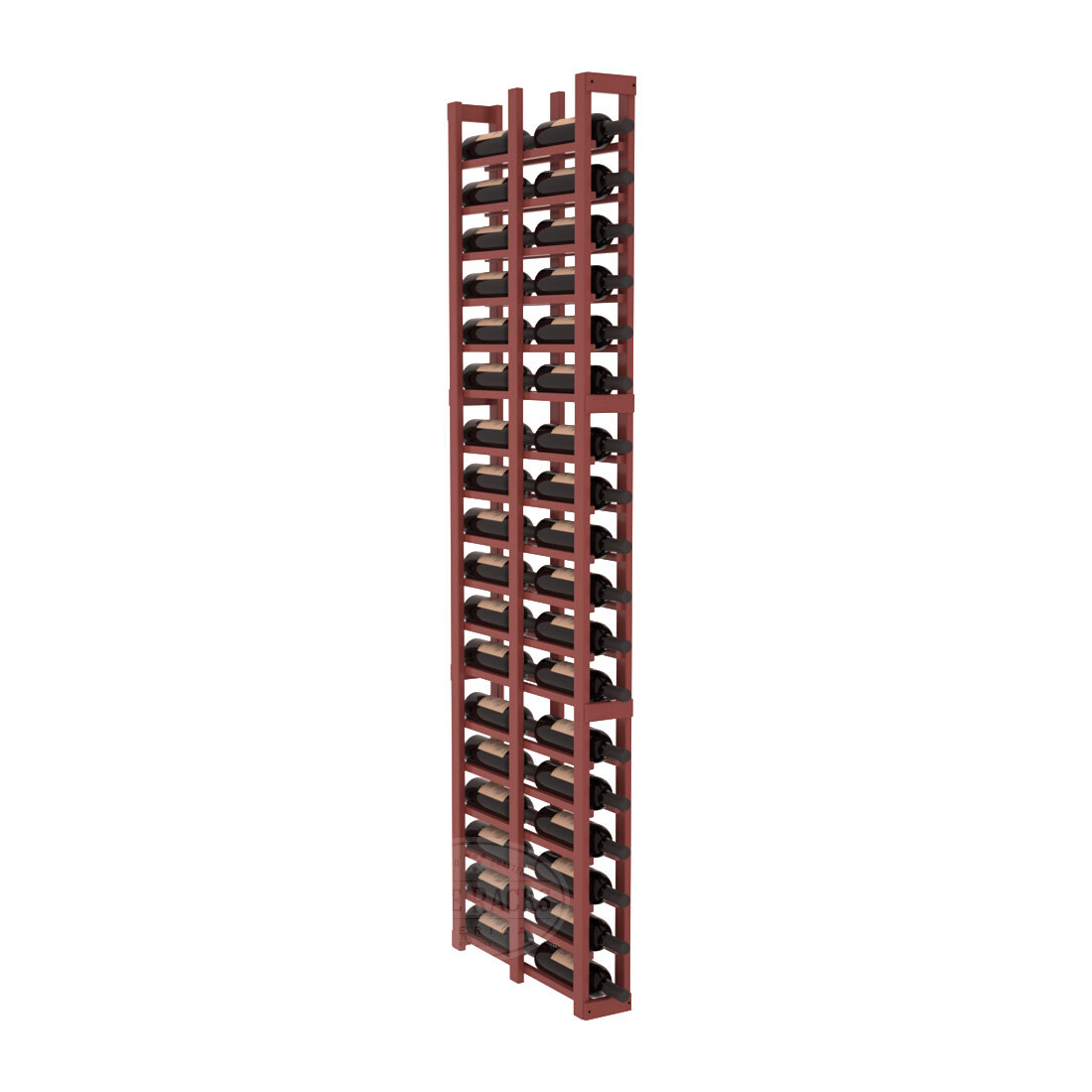 InstaCellar - 1 Column Double Deep Rack in Ponderosa Pine Cherry stained with WineSafe™ Satin Sealant