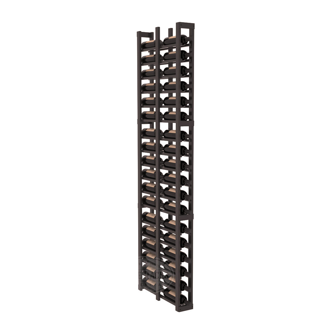 InstaCellar - 1 Column Double Deep Rack in Ponderosa Pine Black stained with WineSafe™ Satin Sealant