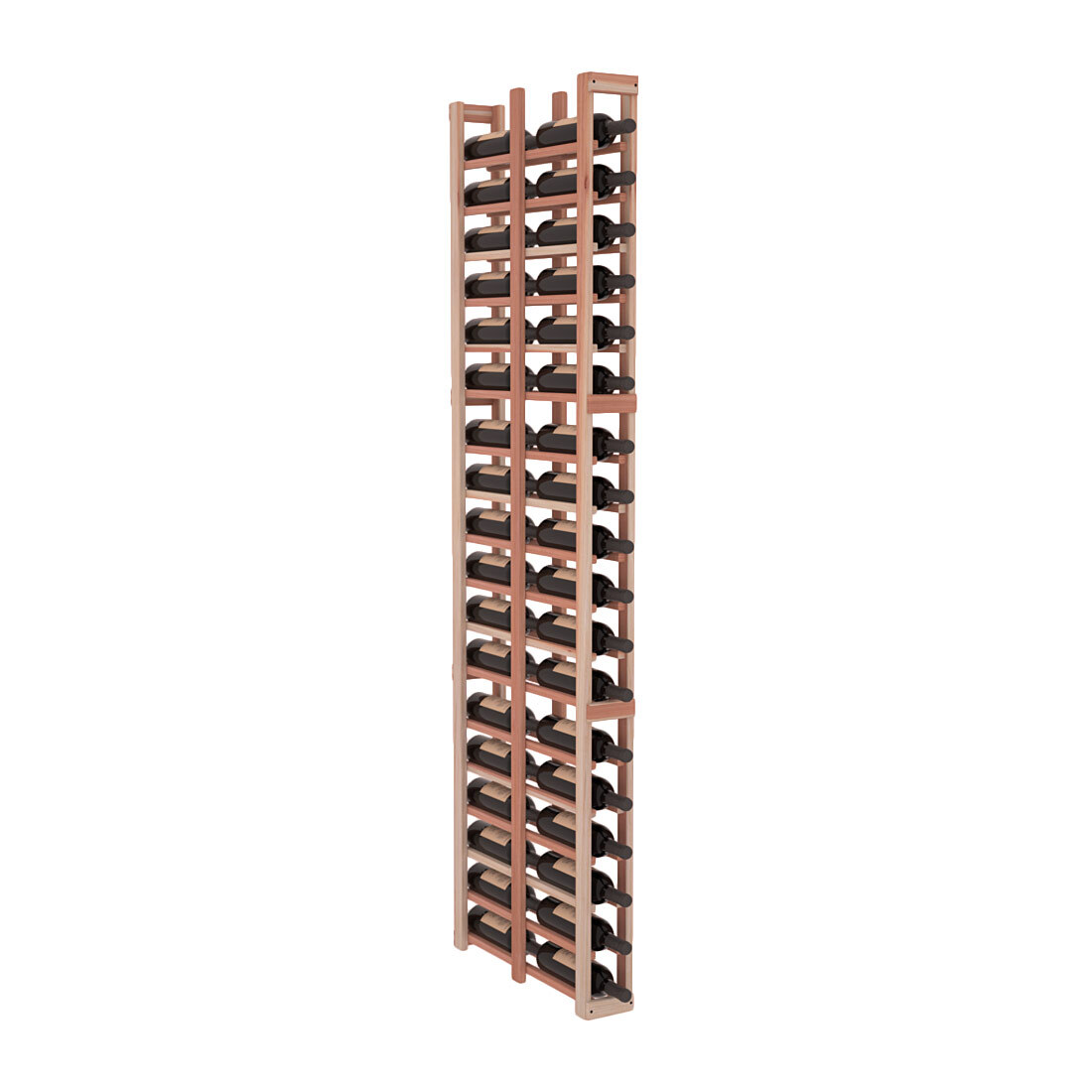 InstaCellar - 1 Column Double Deep Rack in Premium Redwood Unstained without WineSafe™ Satin Sealant