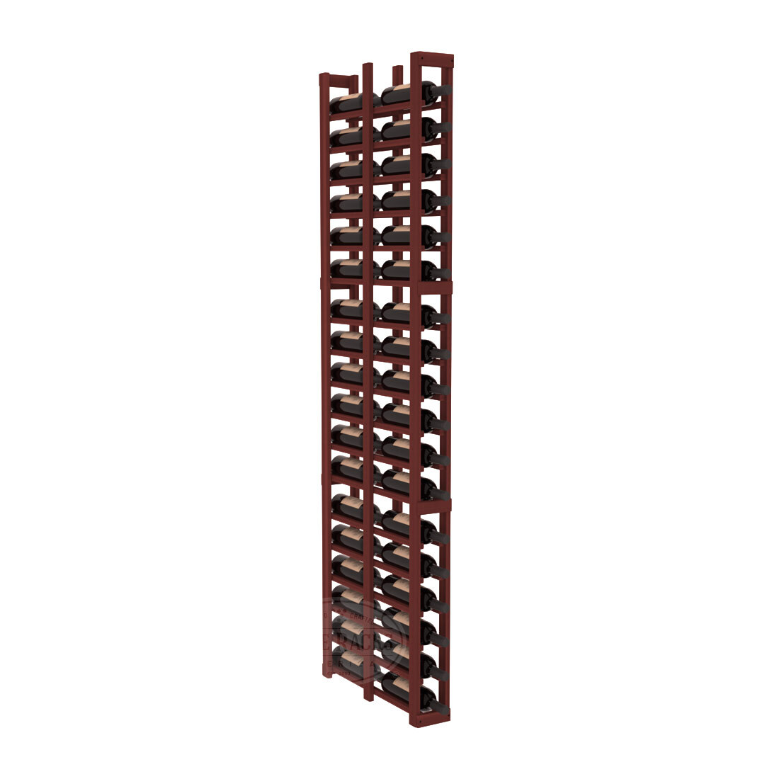 InstaCellar - 1 Column Double Deep Rack in Premium Redwood Cherry stained without WineSafe™ Satin Sealant