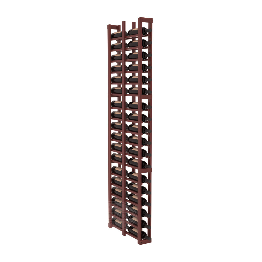 InstaCellar - 1 Column Double Deep Rack in Premium Redwood Cherry stained with WineSafe™ Satin Sealant