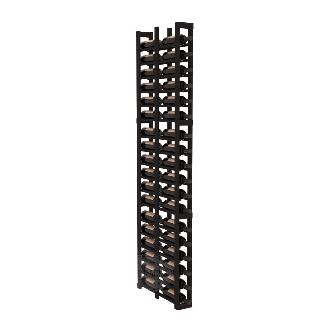 InstaCellar - 1 Column Double Deep Rack in Premium Redwood Black stained without WineSafe™ Satin Sealant