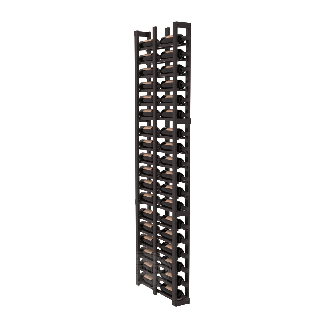 InstaCellar - 1 Column Double Deep Rack in Premium Redwood Black stained with WineSafe™ Satin Sealant