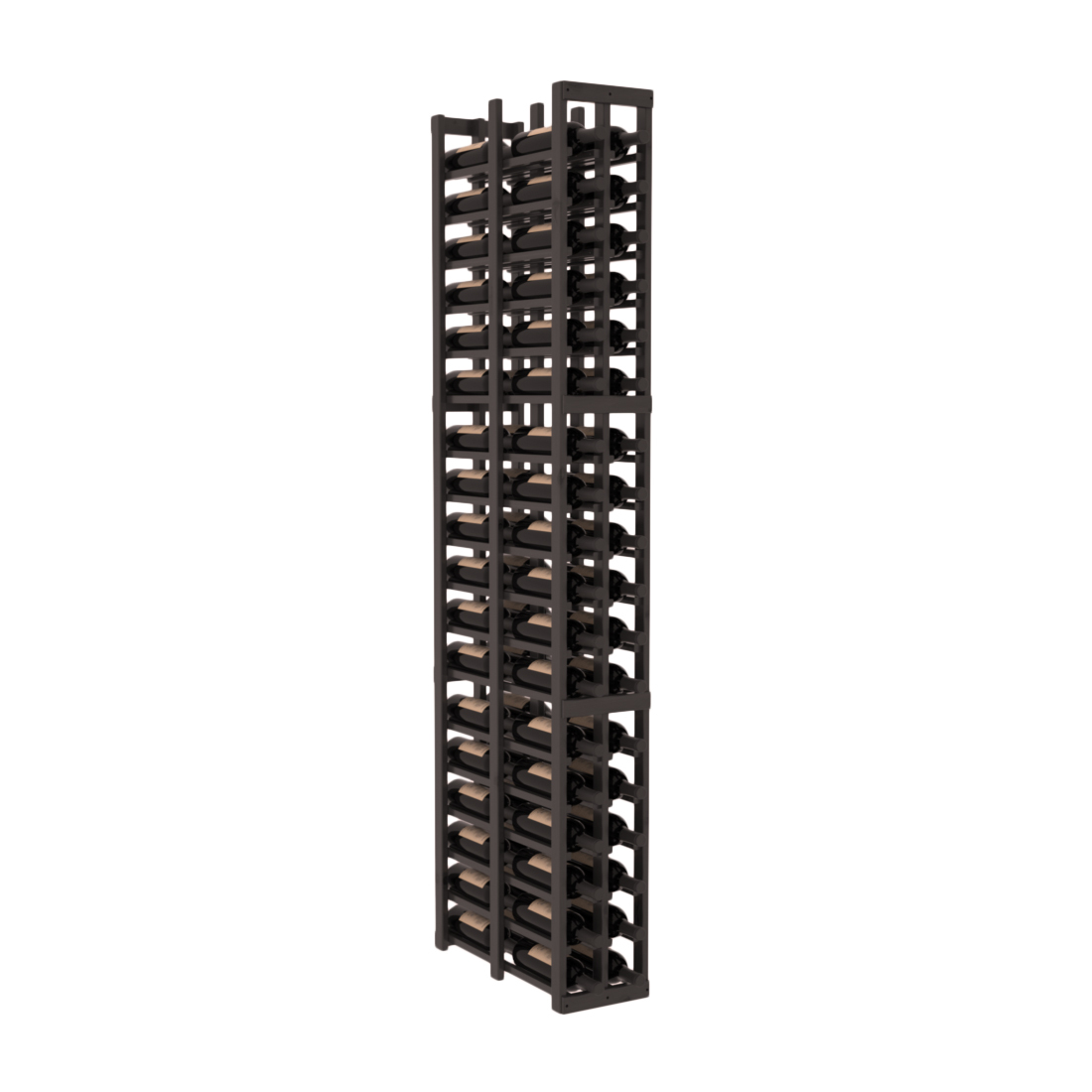 InstaCellar - 2 Column Double Deep Rack in Knotty Alder Black stained with WineSafe™ Satin Sealant
