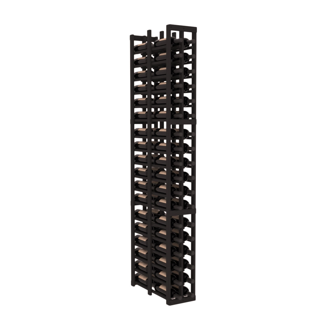 InstaCellar - 2 Column Double Deep Rack in Grand Mahogany Black stained without WineSafe™ Satin Sealant
