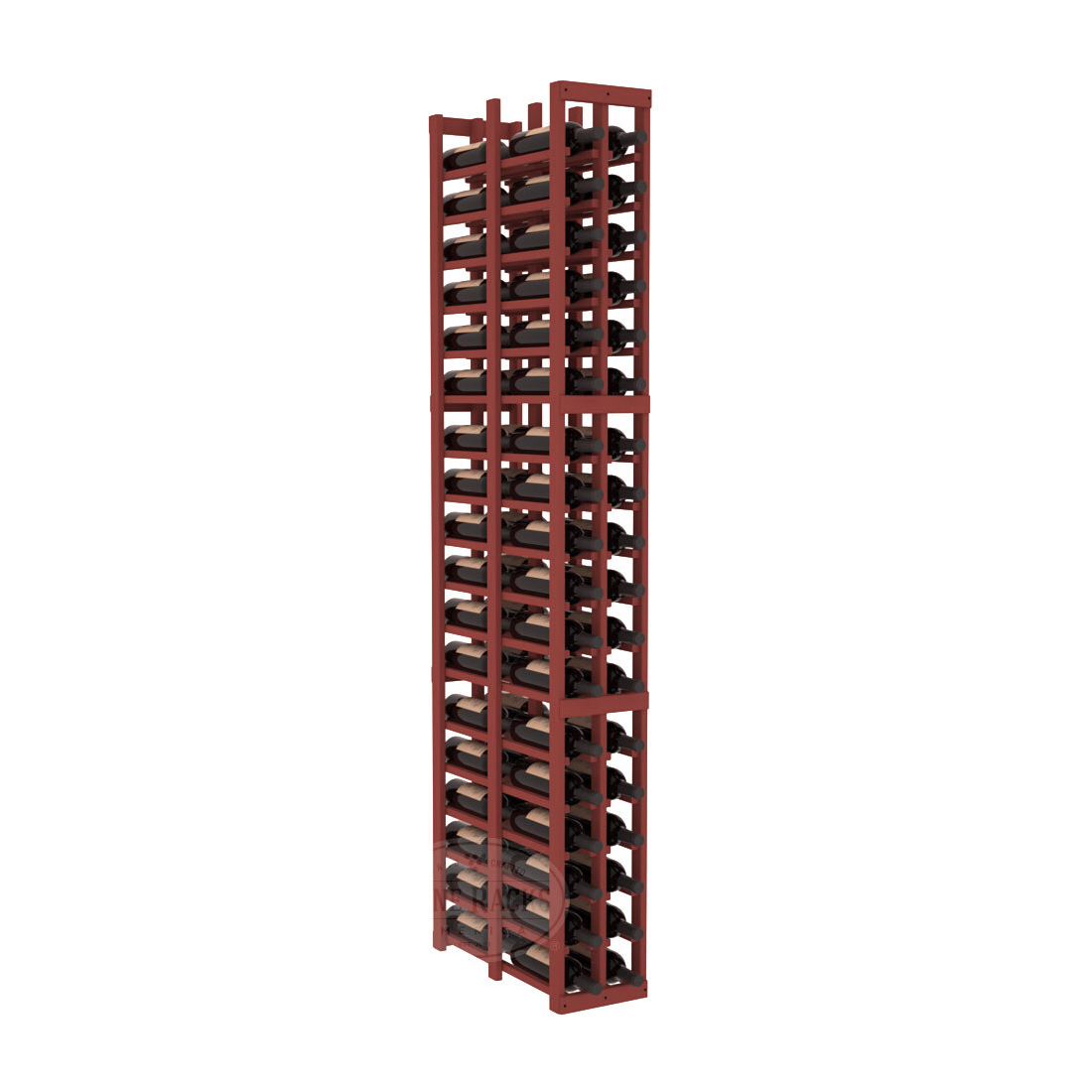 InstaCellar - 2 Column Double Deep Rack in Ponderosa Pine Cherry stained without WineSafe™ Satin Sealant