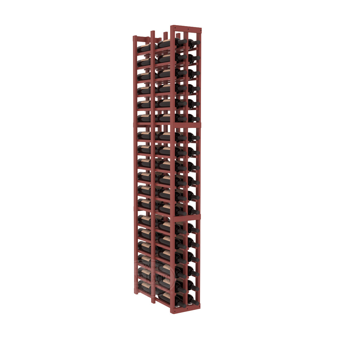 InstaCellar - 2 Column Double Deep Rack in Ponderosa Pine Cherry stained with WineSafe™ Satin Sealant