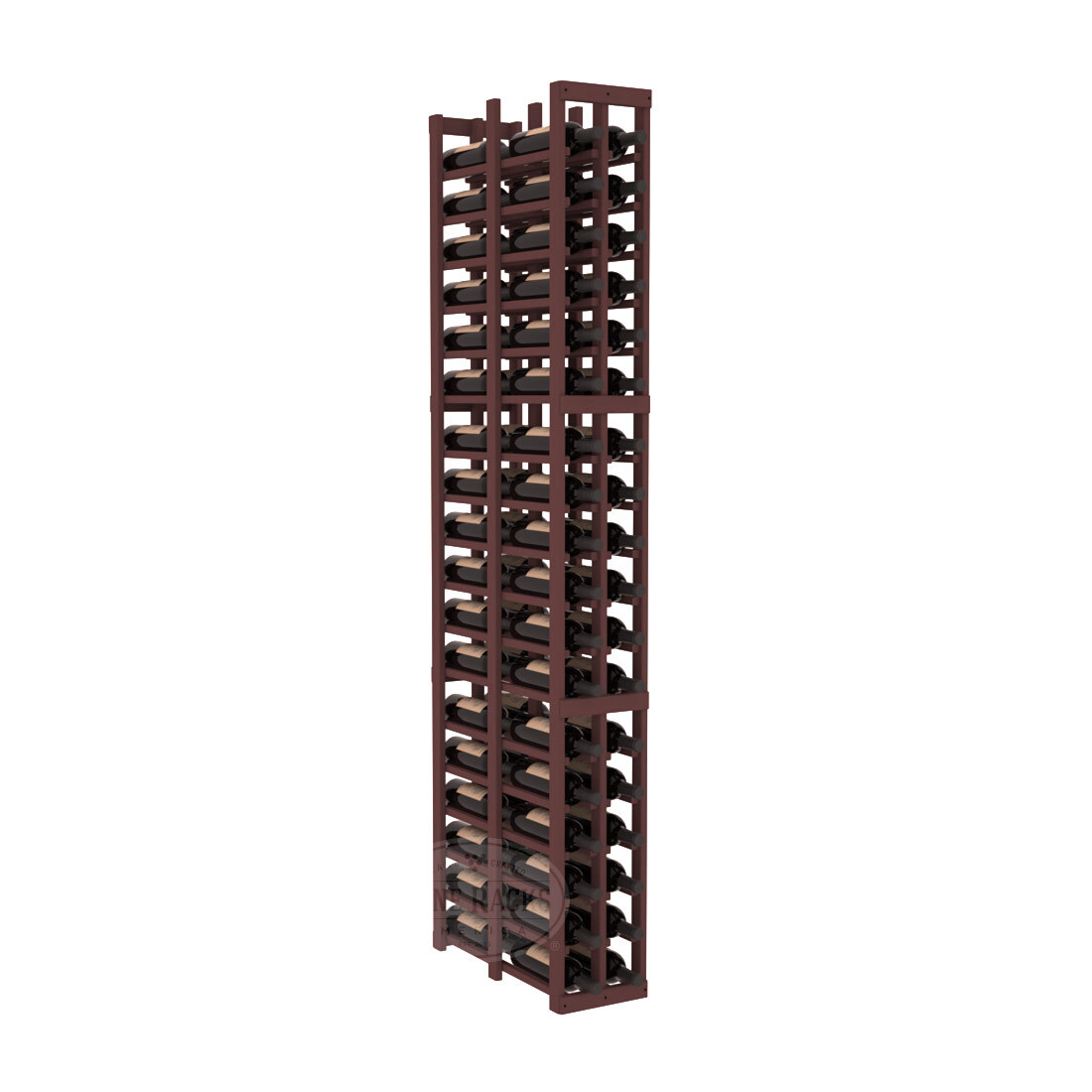 InstaCellar - 2 Column Double Deep Rack in Ponderosa Pine Walnut stained without WineSafe™ Satin Sealant